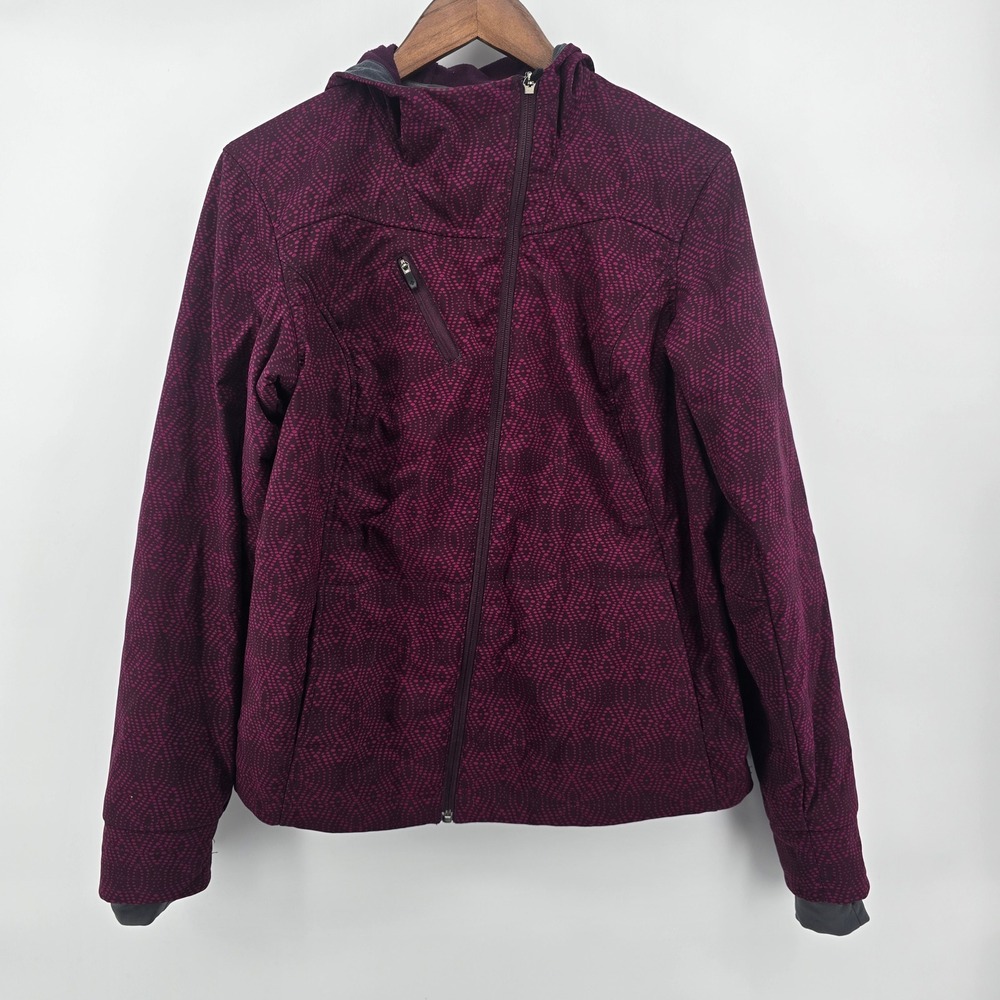 Columbia Womens Kruser Ridge II Softshell Jacket Purple Geometric Dot Hooded L